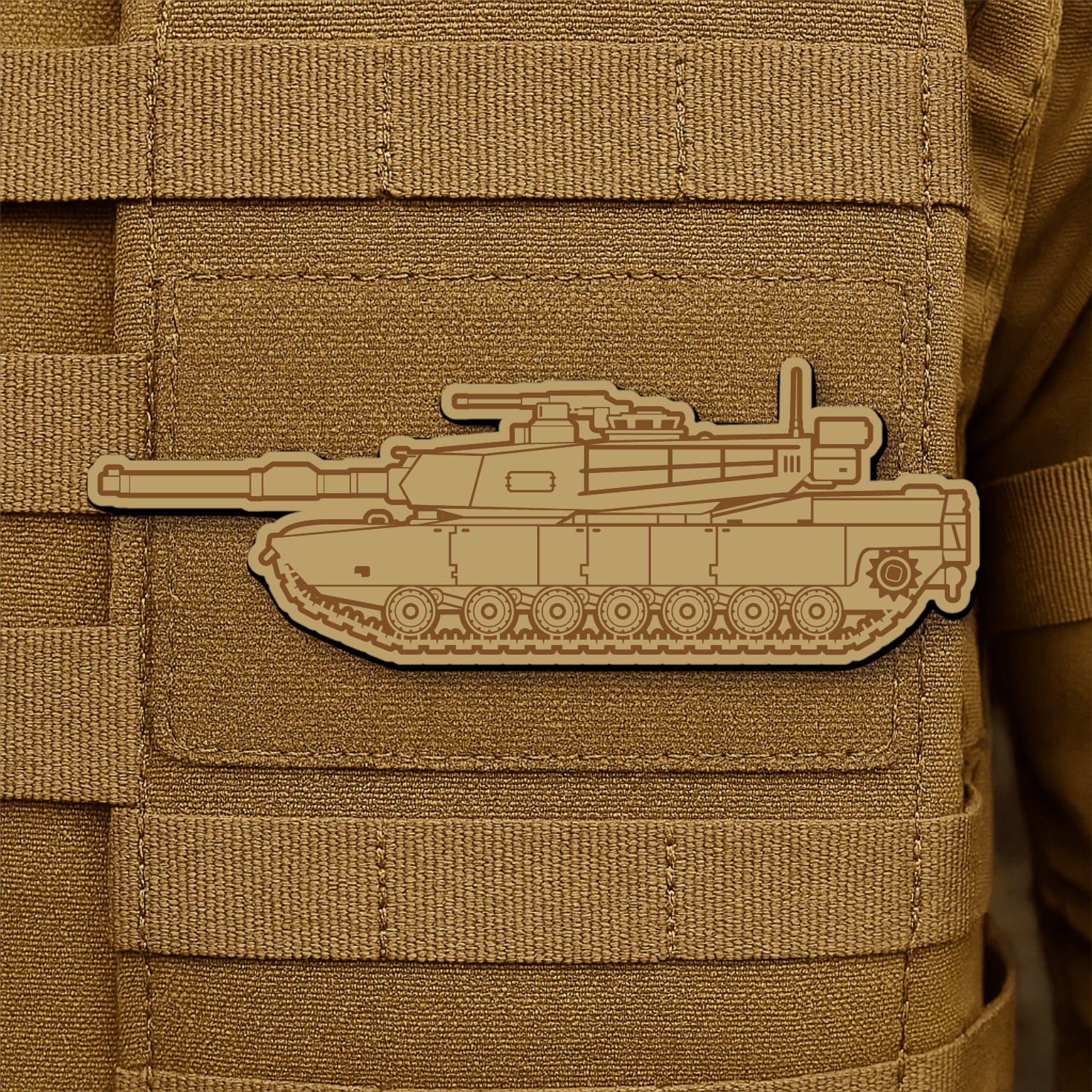 M1 Abrams Main Battle Tank Engraved Morale Patch – 1.4” x 4” Hook & Loop Tactical Patch | Made in USA - LoneStar Adhesive