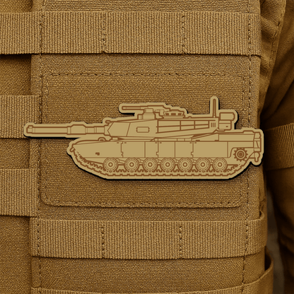 M1 Abrams Main Battle Tank Engraved Morale Patch – 1.4” x 4” Hook & Loop Tactical Patch | Made in USA - LoneStar Adhesive