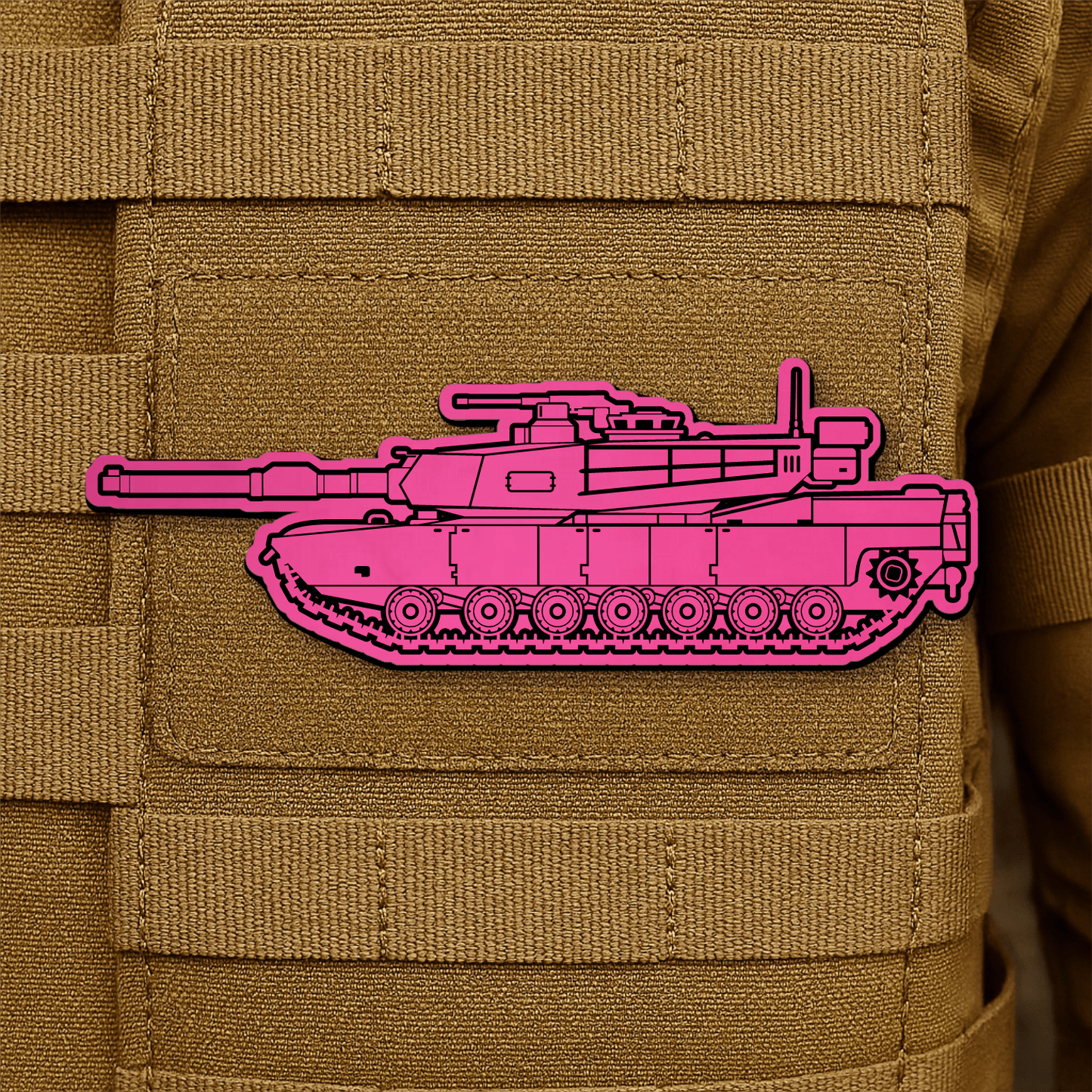 M1 Abrams Main Battle Tank Engraved Morale Patch – 1.4” x 4” Hook & Loop Tactical Patch | Made in USA - LoneStar Adhesive