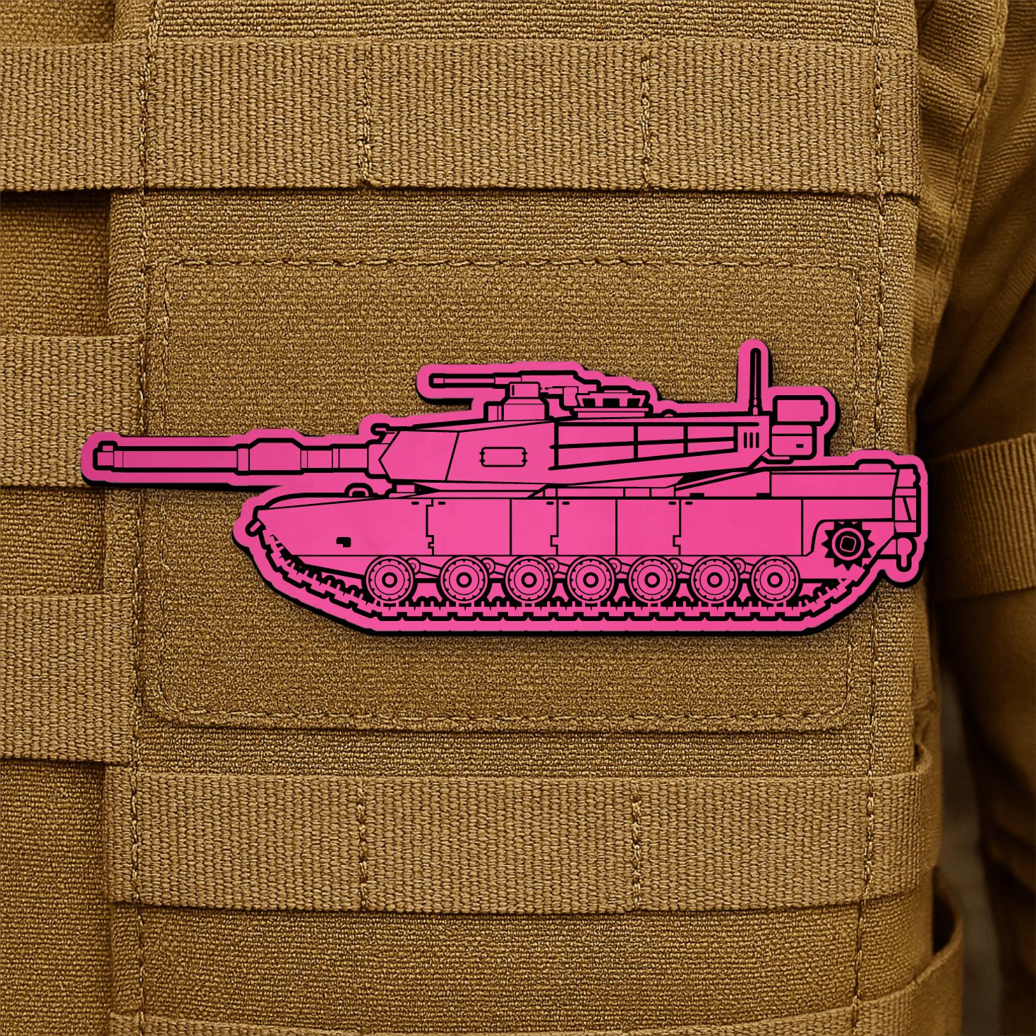 M1 Abrams Main Battle Tank Engraved Morale Patch – 1.4” x 4” Hook & Loop Tactical Patch | Made in USA - LoneStar Adhesive