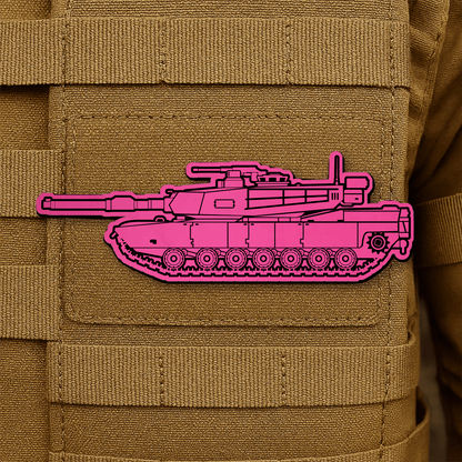 M1 Abrams Main Battle Tank Engraved Morale Patch – 1.4” x 4” Hook & Loop Tactical Patch | Made in USA - LoneStar Adhesive