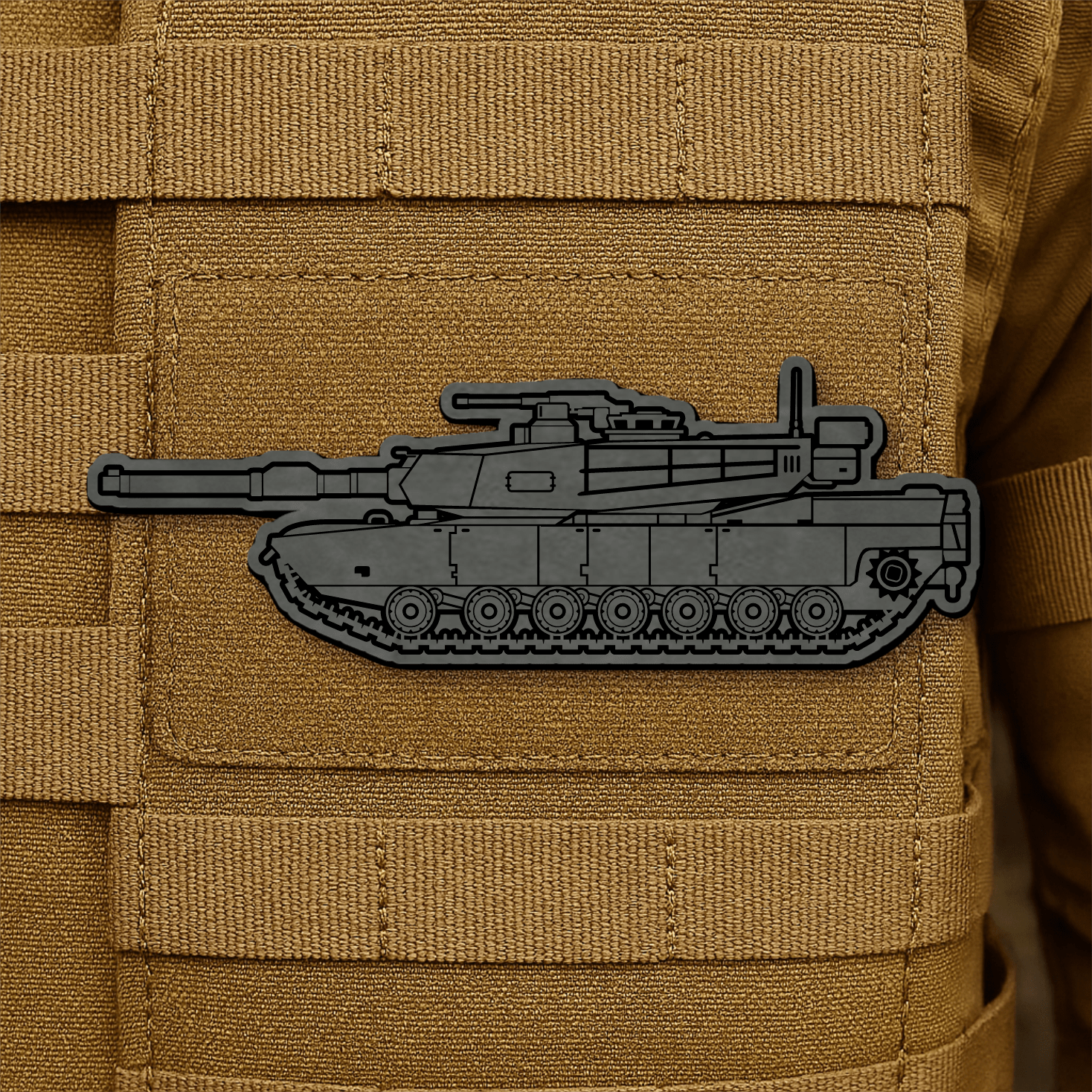 M1 Abrams Main Battle Tank Engraved Morale Patch – 1.4” x 4” Hook & Loop Tactical Patch | Made in USA - LoneStar Adhesive