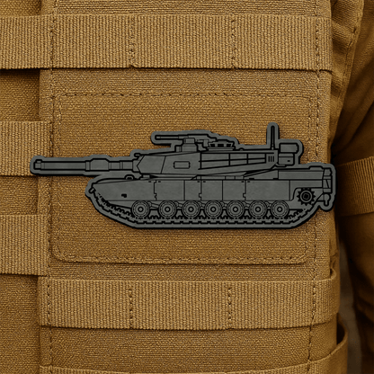 M1 Abrams Main Battle Tank Engraved Morale Patch – 1.4” x 4” Hook & Loop Tactical Patch | Made in USA - LoneStar Adhesive