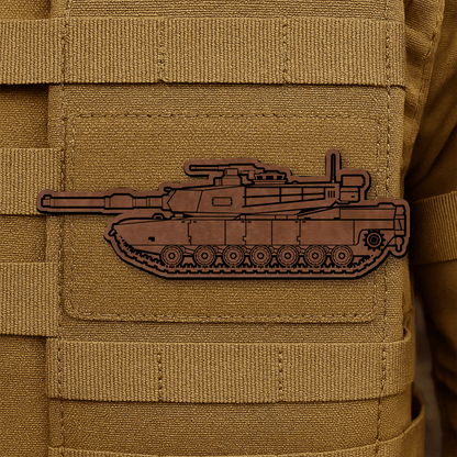 M1 Abrams Main Battle Tank Engraved Morale Patch – 1.4” x 4” Hook & Loop Tactical Patch | Made in USA - LoneStar Adhesive
