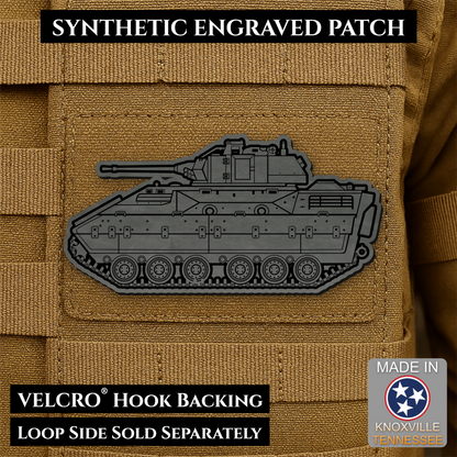 M2/M3 Bradley Fighting Vehicle Morale Patch, 1.4x3” | Made in USA | VELCRO® Brand Hook Backing