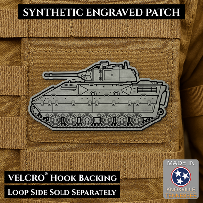 M2/M3 Bradley Fighting Vehicle Morale Patch, 1.4x3” | Made in USA | VELCRO® Brand Hook Backing
