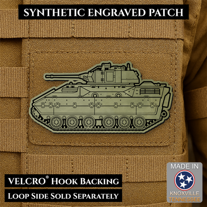 M2/M3 Bradley Fighting Vehicle Morale Patch, 1.4x3” | Made in USA | VELCRO® Brand Hook Backing