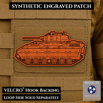 M2/M3 Bradley Fighting Vehicle Morale Patch, 1.4x3” | Made in USA | VELCRO® Brand Hook Backing
