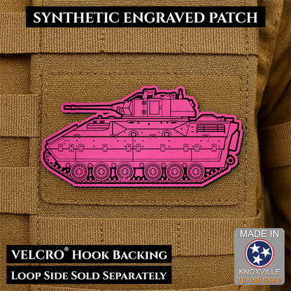 M2/M3 Bradley Fighting Vehicle Morale Patch, 1.4x3” | Made in USA | VELCRO® Brand Hook Backing
