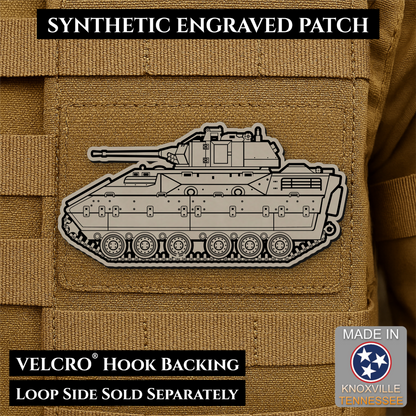 M2/M3 Bradley Fighting Vehicle Morale Patch, 1.4x3” | Made in USA | VELCRO® Brand Hook Backing