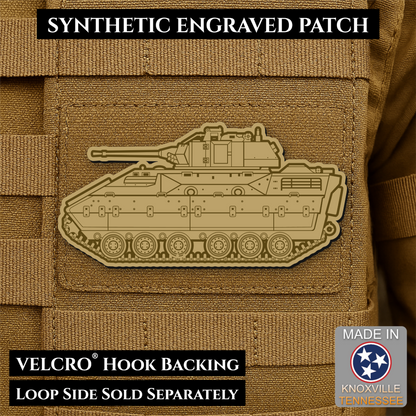 M2/M3 Bradley Fighting Vehicle Morale Patch, 1.4x3” | Made in USA | VELCRO® Brand Hook Backing