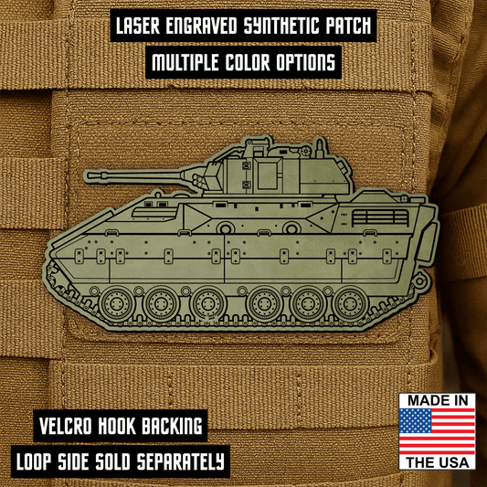 M2/M3 Bradley Fighting Vehicle Engraved Morale Patch – 1.4” x 3” Hook & Loop Tactical Patch | Made in USA - LoneStar Adhesive