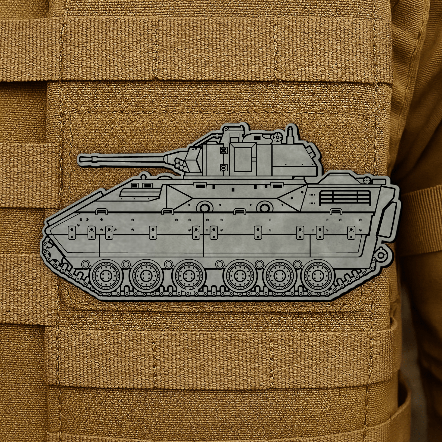 M2/M3 Bradley Fighting Vehicle Engraved Morale Patch – 1.4” x 3” Hook & Loop Tactical Patch | Made in USA - LoneStar Adhesive