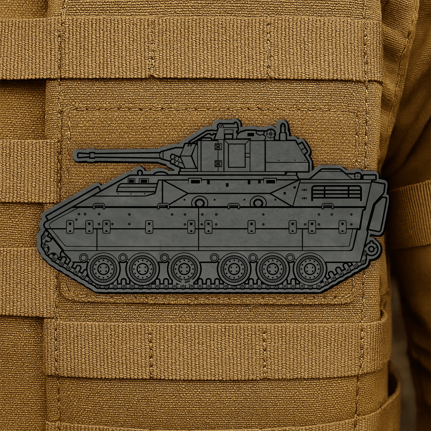 M2/M3 Bradley Fighting Vehicle Engraved Morale Patch – 1.4” x 3” Hook & Loop Tactical Patch | Made in USA - LoneStar Adhesive