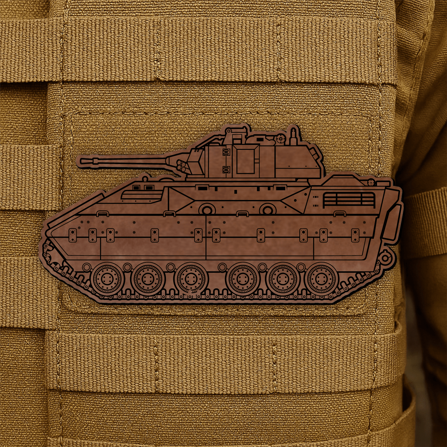 M2/M3 Bradley Fighting Vehicle Engraved Morale Patch – 1.4” x 3” Hook & Loop Tactical Patch | Made in USA - LoneStar Adhesive