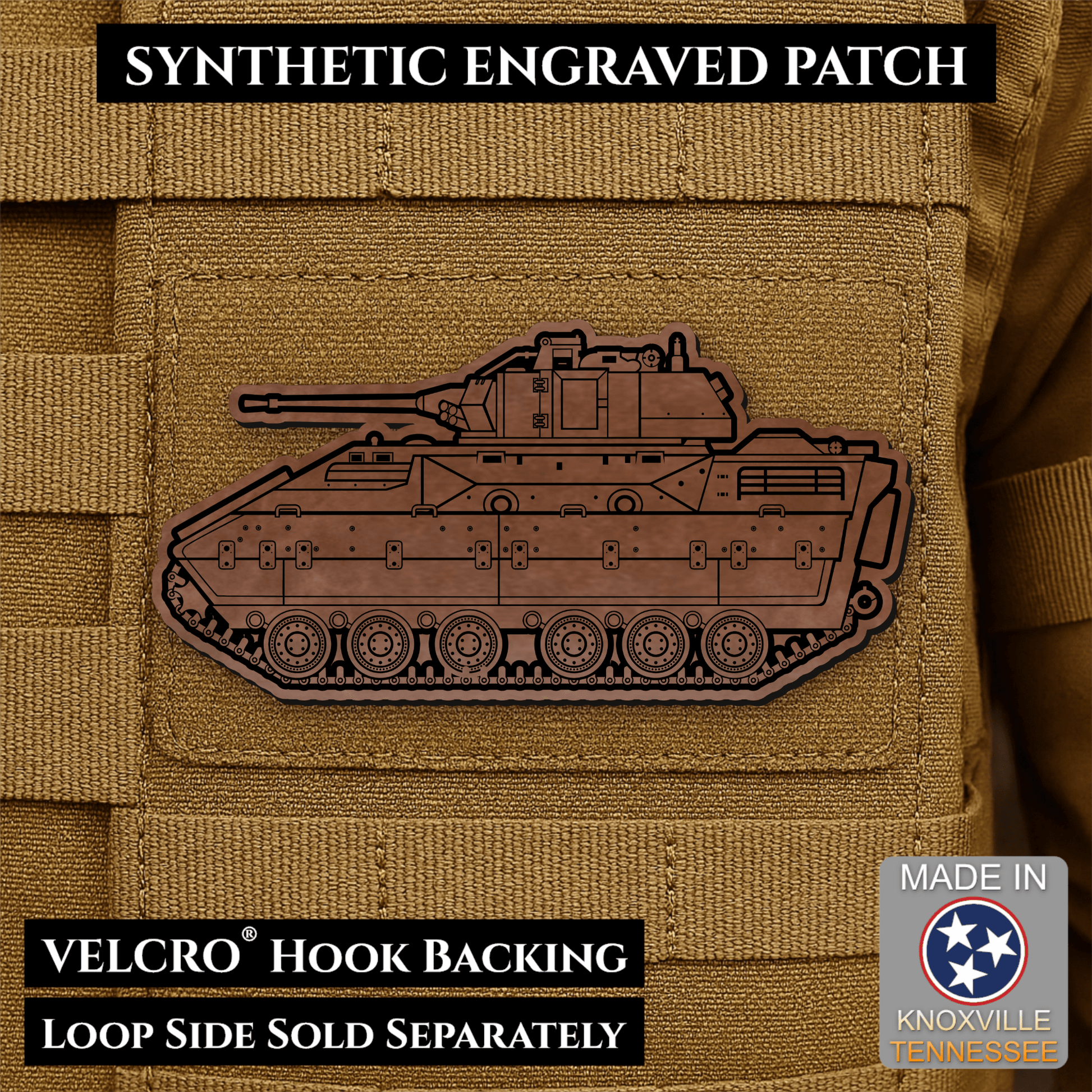 M2/M3 Bradley Fighting Vehicle Morale Patch – 1.4” x 3” Hook & Loop Tactical Patch | Made in USA - LoneStar Adhesive