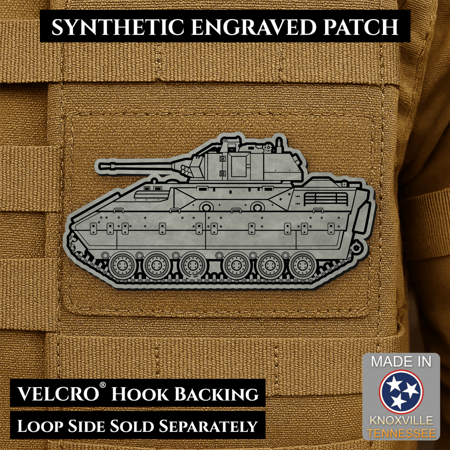 M2/M3 Bradley Fighting Vehicle Morale Patch – 1.4” x 3” Hook & Loop Tactical Patch | Made in USA - LoneStar Adhesive