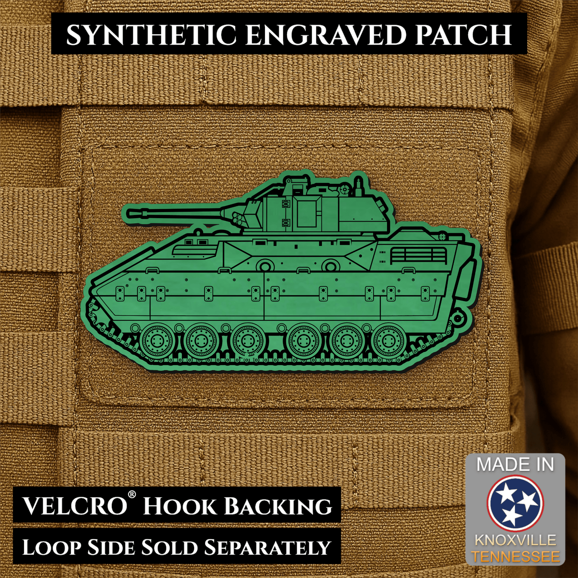 M2/M3 Bradley Fighting Vehicle Morale Patch – 1.4” x 3” Hook & Loop Tactical Patch | Made in USA - LoneStar Adhesive