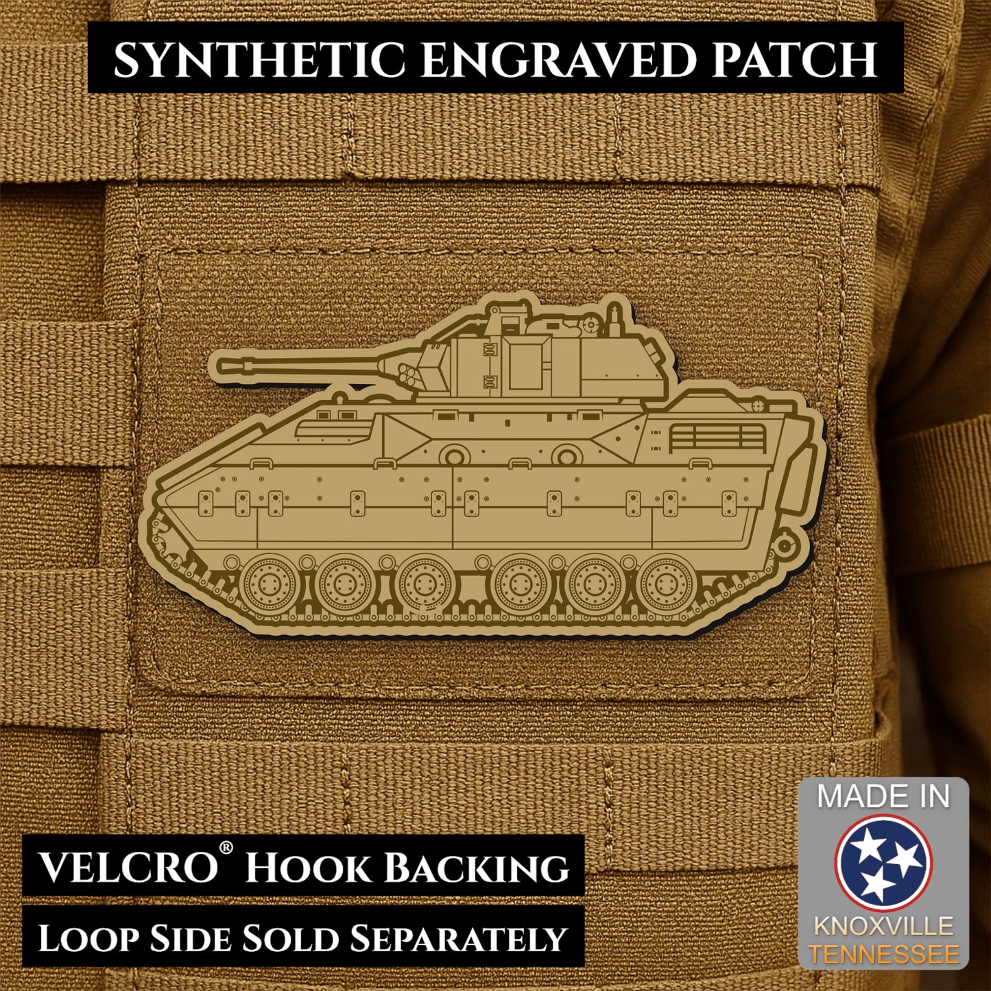 M2/M3 Bradley Fighting Vehicle Morale Patch – 1.4” x 3” Hook & Loop Tactical Patch | Made in USA - LoneStar Adhesive