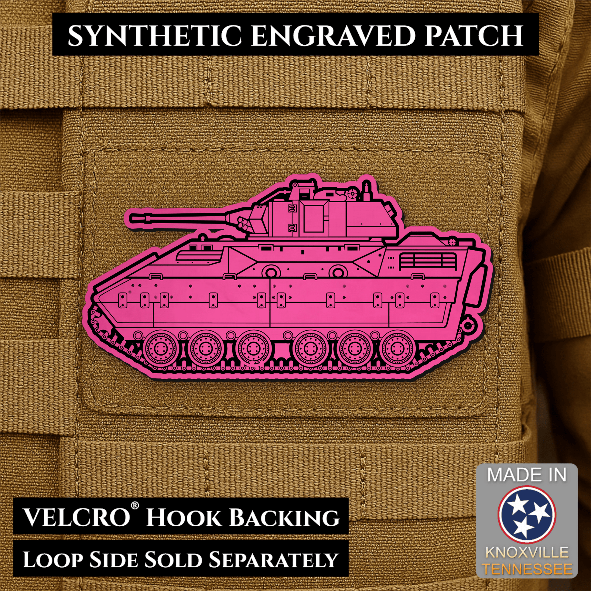 M2/M3 Bradley Fighting Vehicle Morale Patch – 1.4” x 3” Hook & Loop Tactical Patch | Made in USA - LoneStar Adhesive