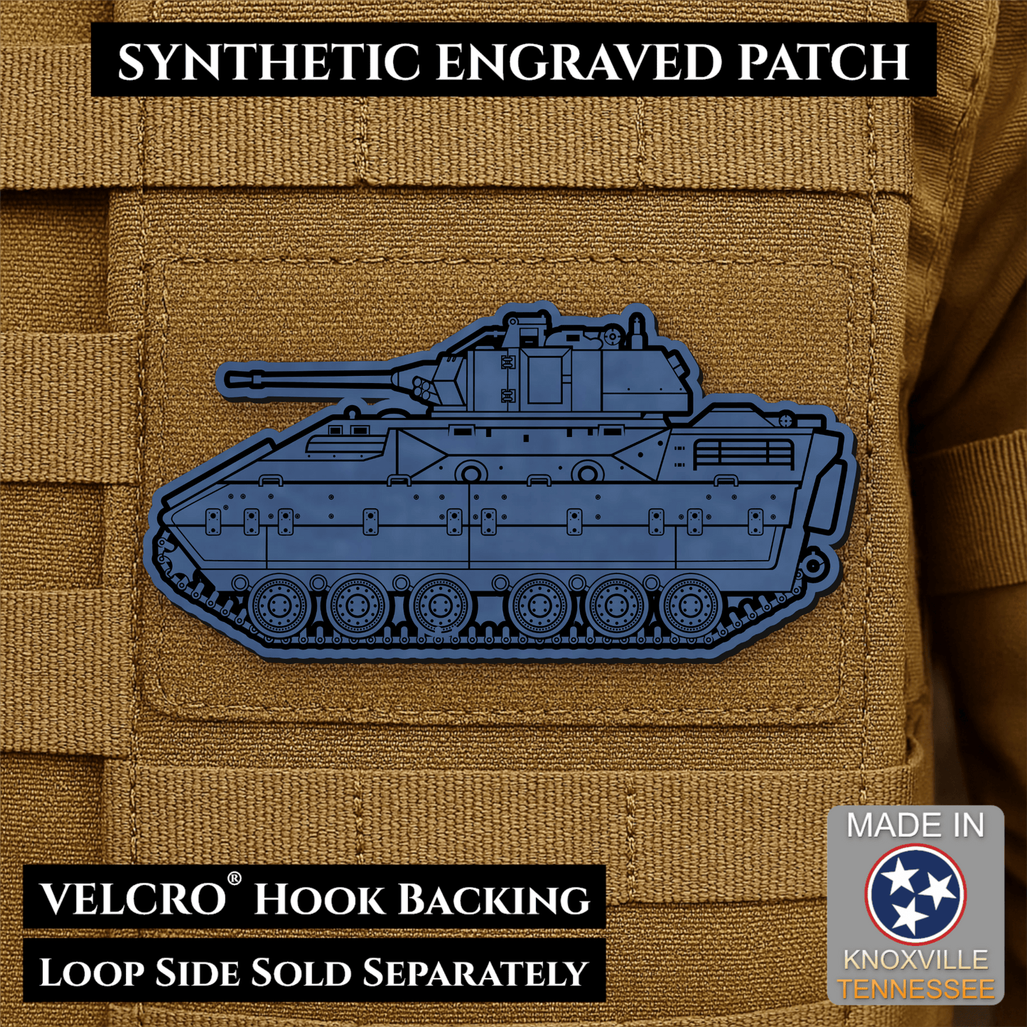 M2/M3 Bradley Fighting Vehicle Morale Patch – 1.4” x 3” Hook & Loop Tactical Patch | Made in USA - LoneStar Adhesive
