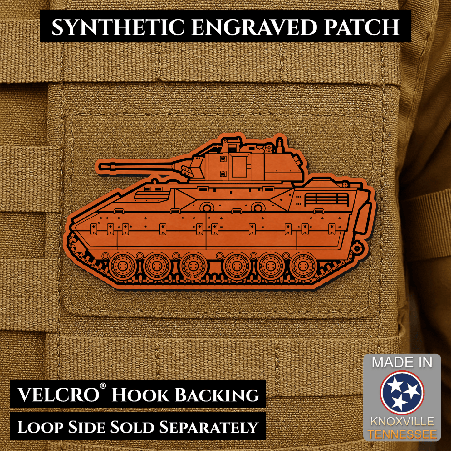 M2/M3 Bradley Fighting Vehicle Morale Patch – 1.4” x 3” Hook & Loop Tactical Patch | Made in USA - LoneStar Adhesive