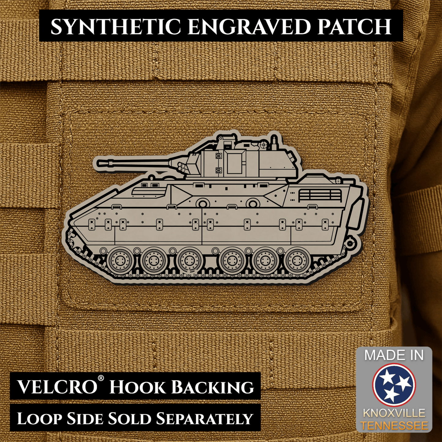 M2/M3 Bradley Fighting Vehicle Morale Patch – 1.4” x 3” Hook & Loop Tactical Patch | Made in USA - LoneStar Adhesive