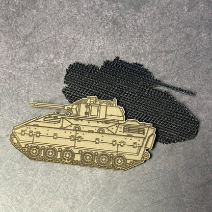 M2/M3 Bradley Fighting Vehicle Morale Patch, 1.4x3” | Made in USA | VELCRO® Brand Hook Backing - LoneStar Adhesive