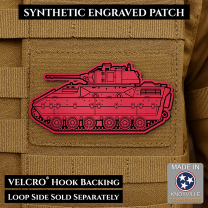 M2/M3 Bradley Fighting Vehicle Morale Patch, 1.4x3” | Made in USA | VELCRO® Brand Hook Backing - LoneStar Adhesive