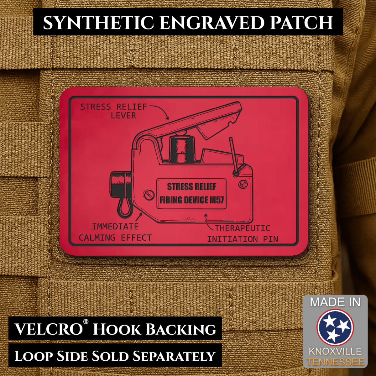 M57 Claymore Mine Clacker Funny Morale Patch, 2x3" | Made in USA | VELCRO® Brand Hook Backing - #LoneStar Adhesive#