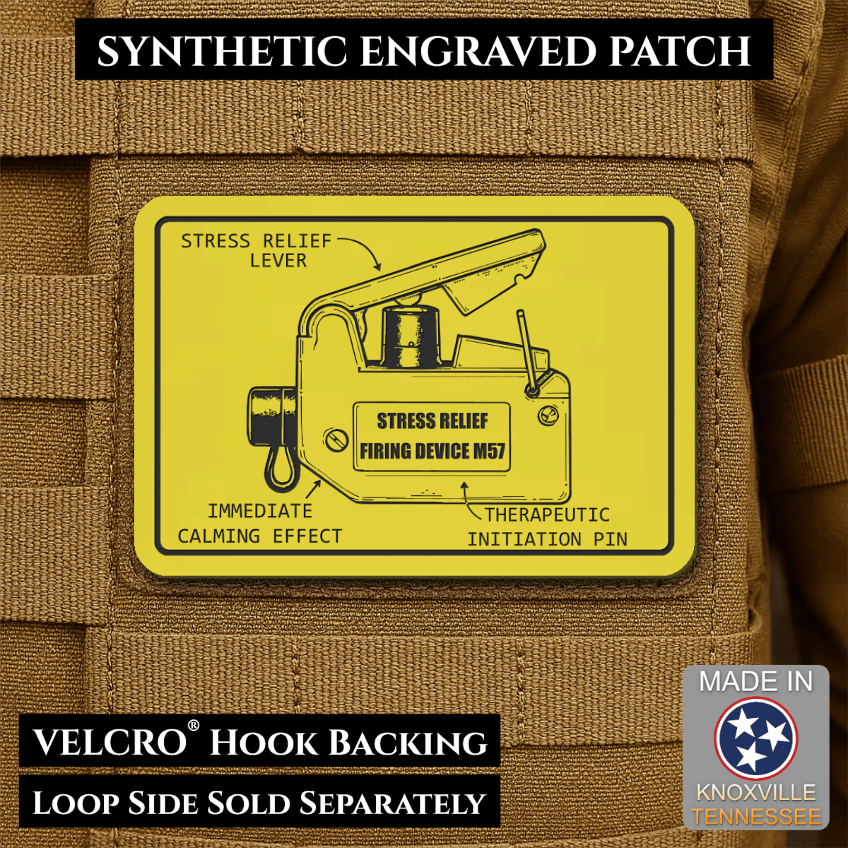 M57 Claymore Mine Clacker Funny Morale Patch, 2x3" | Made in USA | VELCRO® Brand Hook Backing - #LoneStar Adhesive#