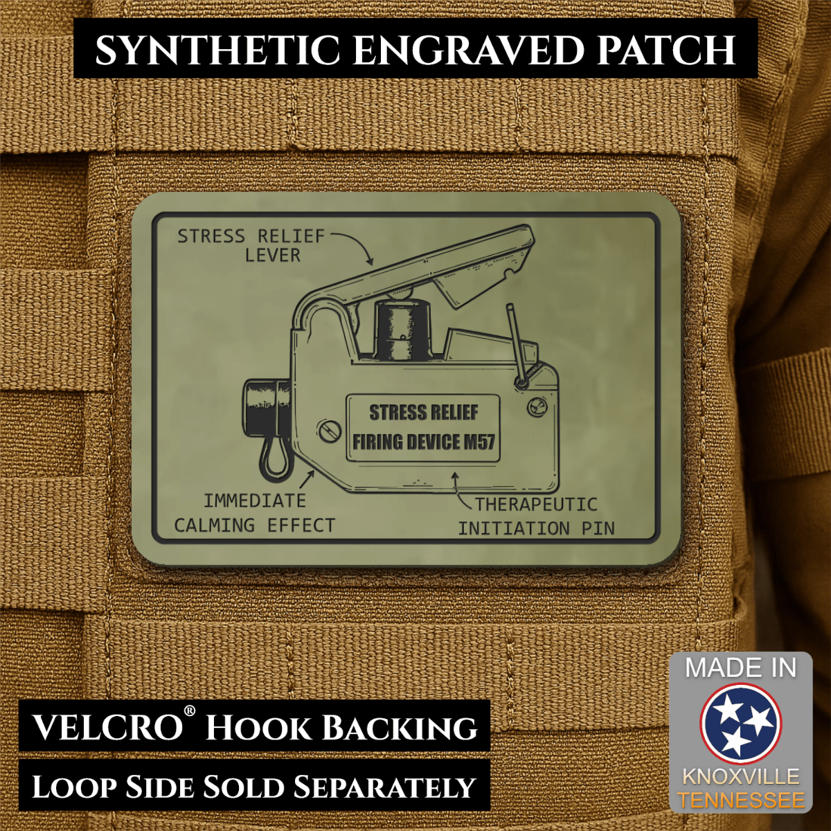 M57 Claymore Mine Clacker Funny Morale Patch, 2x3" | Made in USA | VELCRO® Brand Hook Backing - #LoneStar Adhesive#