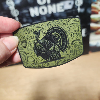 Majestic Turkey Design Engraved Leatherette Hat Patch - MR01 - LoneStar Adhesive
