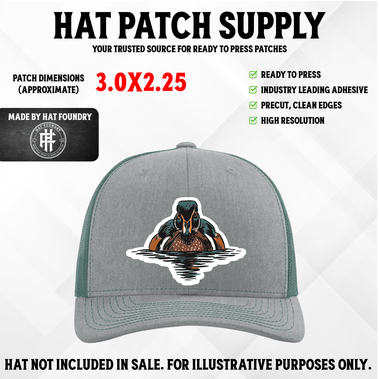 Mallard Reflection UV Printed Hat Patch - LoneStar Adhesive