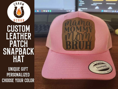 Mama Mommy Mom Bruh Leather Patch Trucker Hat for Moms - #LoneStar Adhesive#