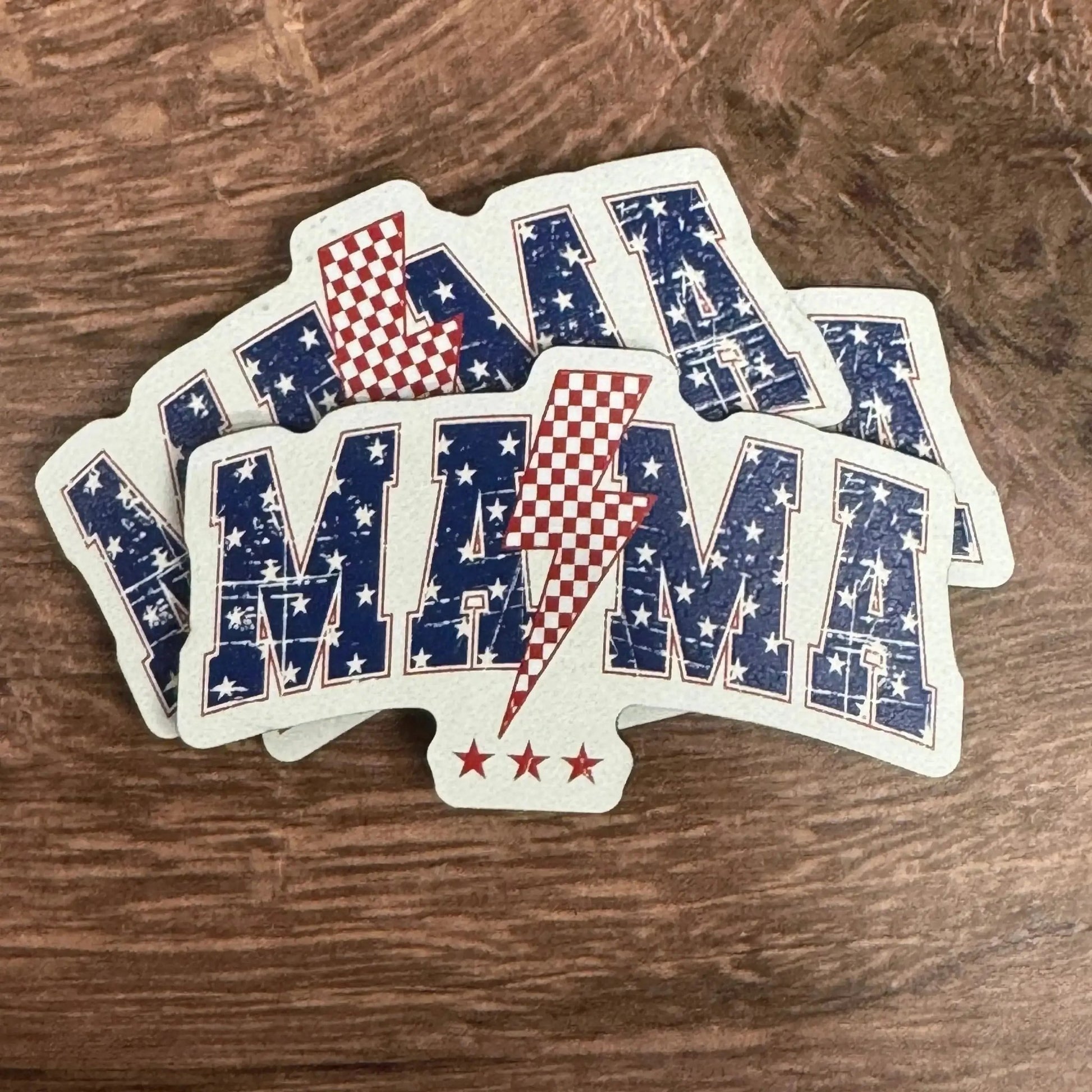 MAMA Patriotic | UV Printed Leather Hat Patch - LoneStar Adhesive