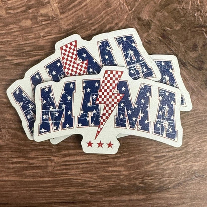 MAMA Patriotic | UV Printed Leather Hat Patch - LoneStar Adhesive