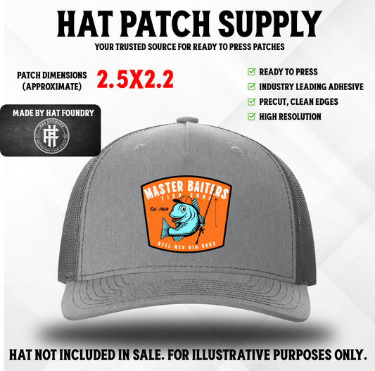 Master Baiters Fish Shop - UV Printed Hat Patch - LoneStar Adhesive