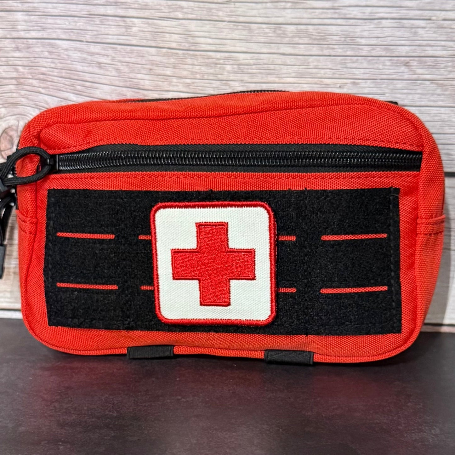 Med-Kit IFAK First-Aid Pouch ID Patch, 2.5x2.5" | Made in USA | VELCRO® Brand Hook Backing - LoneStar Adhesive