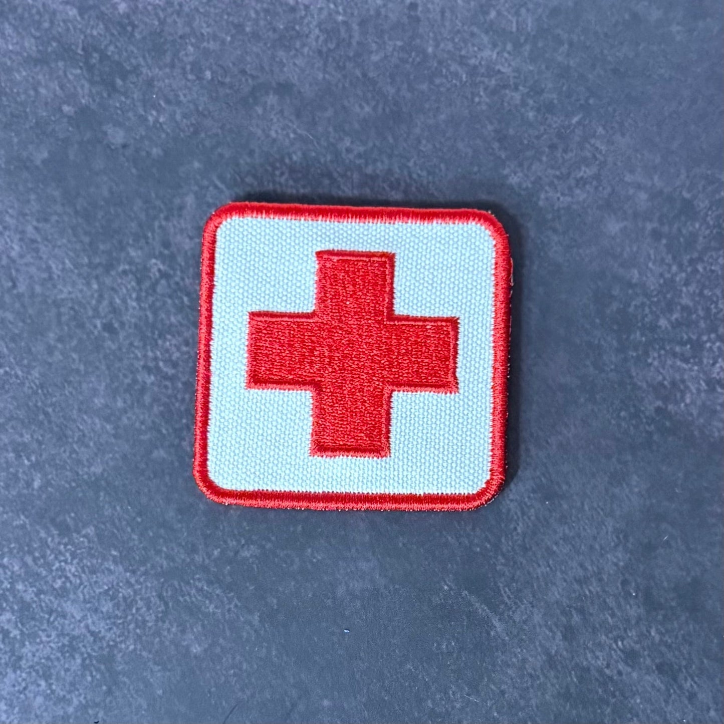 Med-Kit IFAK First-Aid Pouch ID Patch, 2.5x2.5" | Made in USA | VELCRO® Brand Hook Backing - LoneStar Adhesive