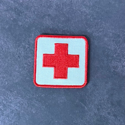 Med-Kit IFAK First-Aid Pouch ID Patch, 2.5x2.5" | Made in USA | VELCRO® Brand Hook Backing - LoneStar Adhesive