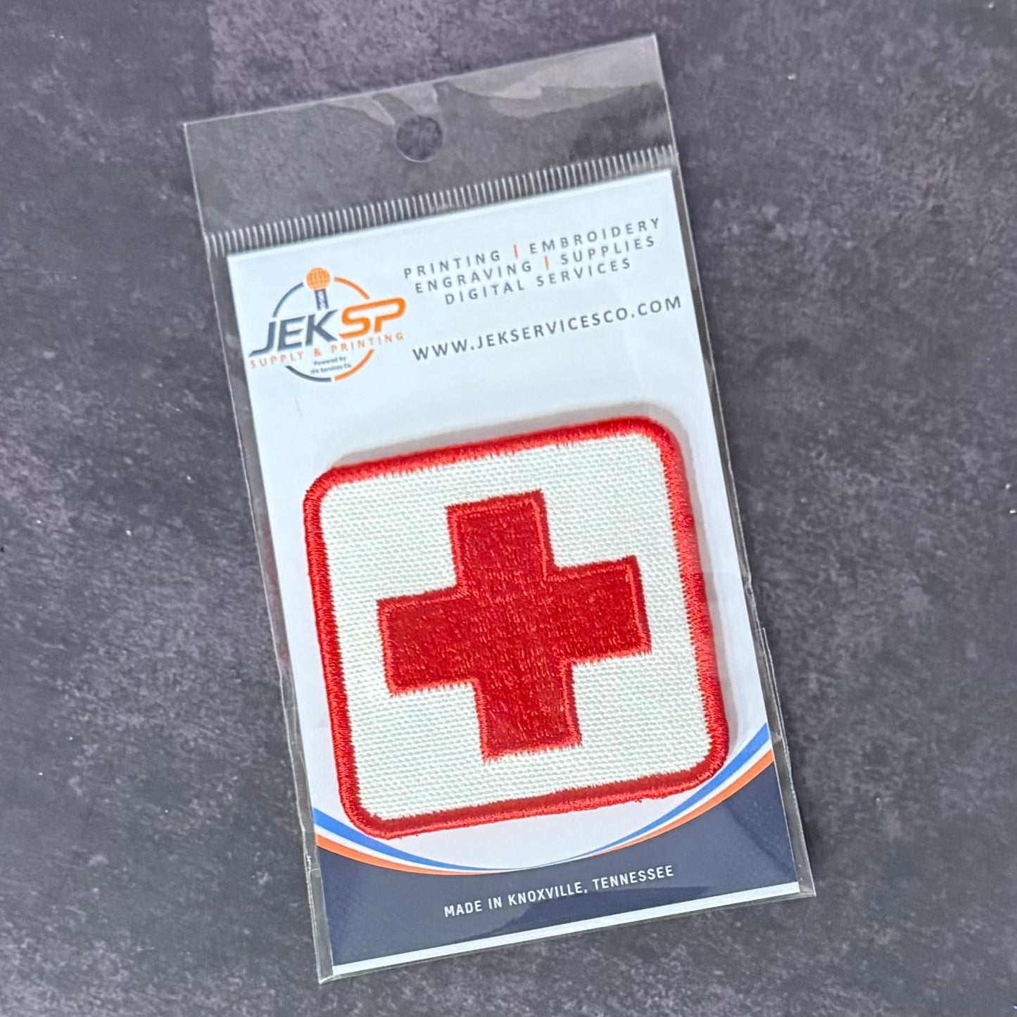 Med-Kit IFAK First-Aid Pouch ID Patch, 2.5x2.5" | Made in USA | VELCRO® Brand Hook Backing - LoneStar Adhesive