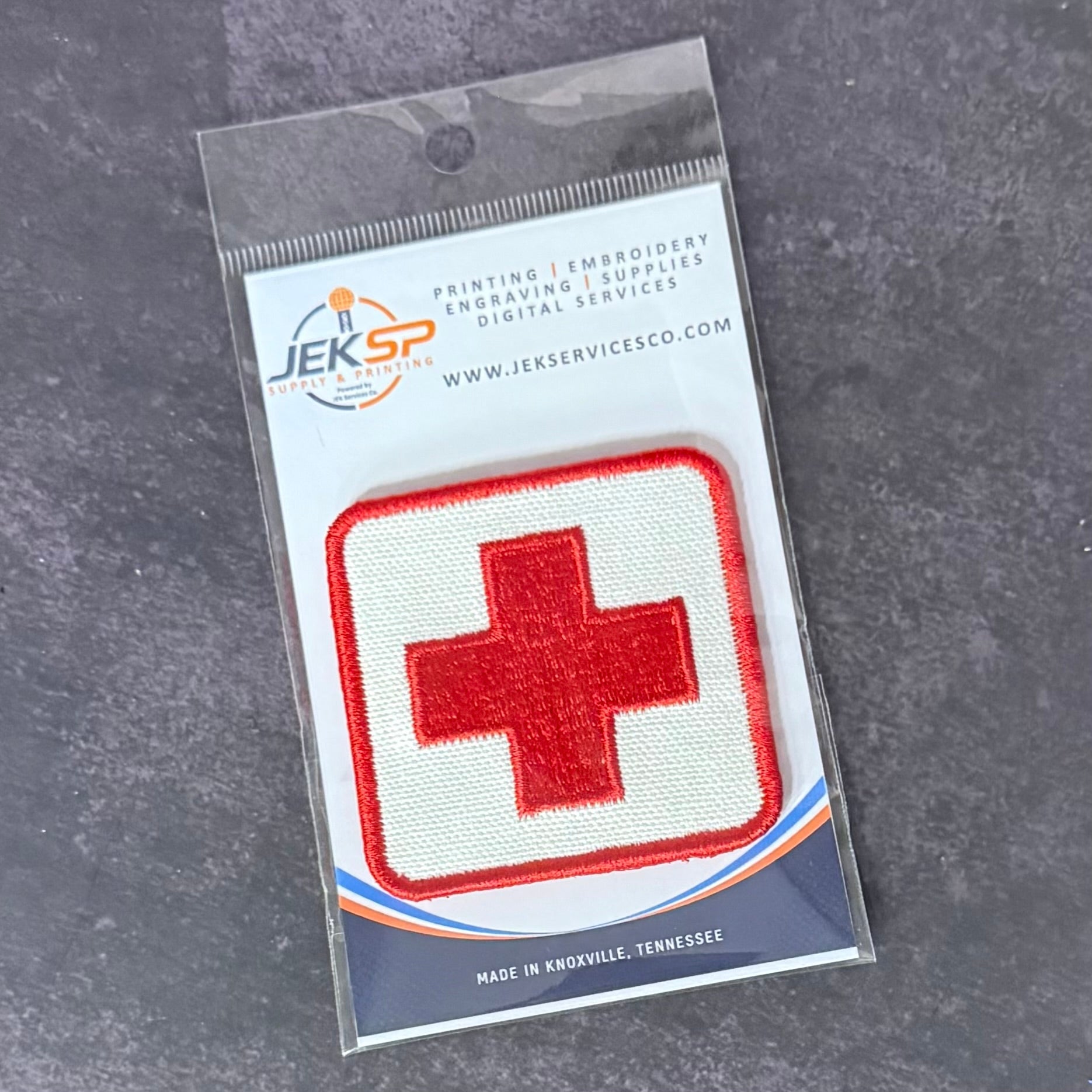 Med-Kit IFAK First-Aid Pouch ID Patch, 2.5x2.5" | Made in USA | VELCRO® Brand Hook Backing - LoneStar Adhesive