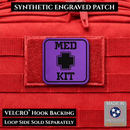 Med Kit IFAK, First-Aid Pouch Identification Patch, 2x2" | Made in USA | VELCRO® Brand Hook Backing - LoneStar Adhesive