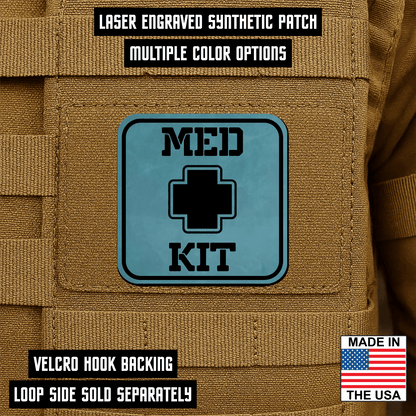 MED KIT IFAK Pouch Identification Patch 2"x2" Hook & Loop | Made in USA - LoneStar Adhesive