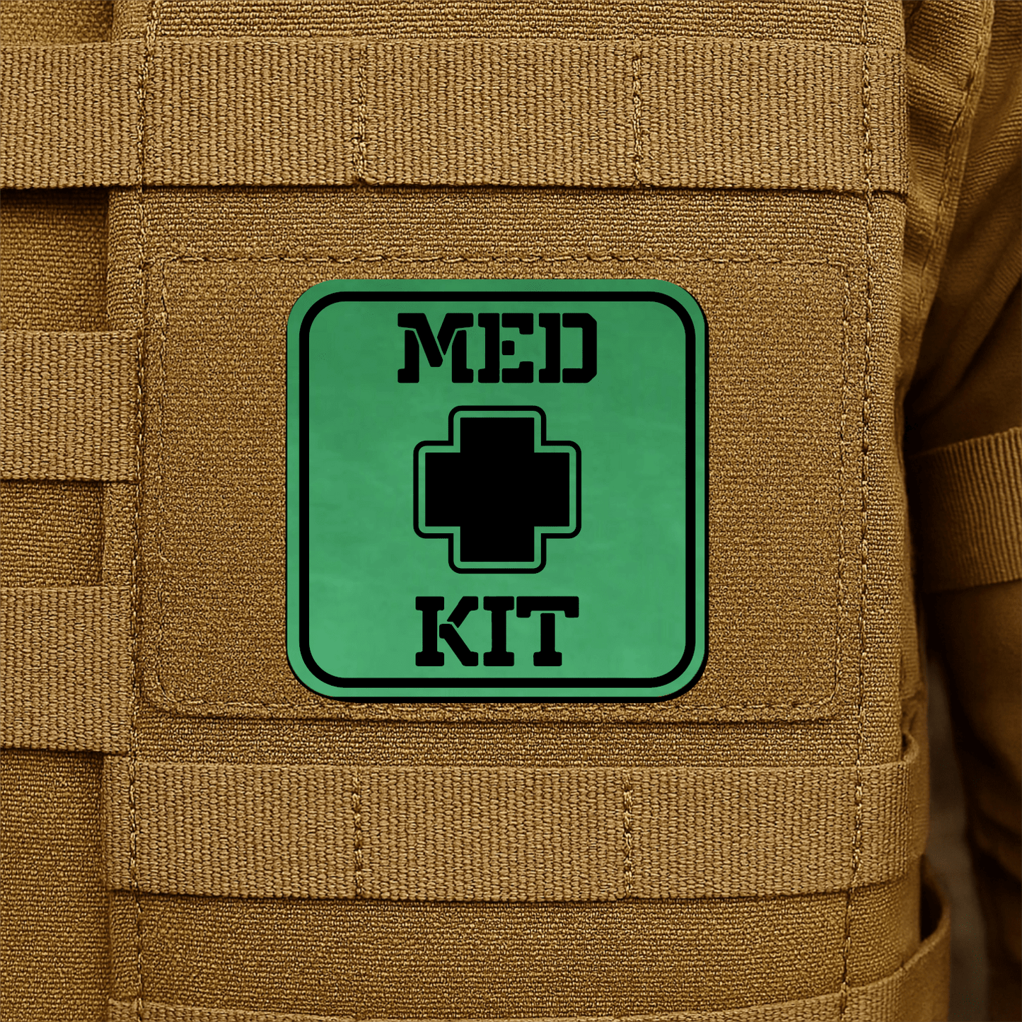MED KIT IFAK Pouch Identification Patch 2"x2" Hook & Loop | Made in USA - LoneStar Adhesive