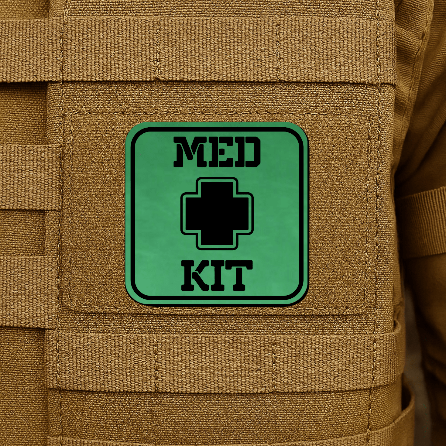 MED KIT IFAK Pouch Identification Patch 2"x2" Hook & Loop | Made in USA - LoneStar Adhesive