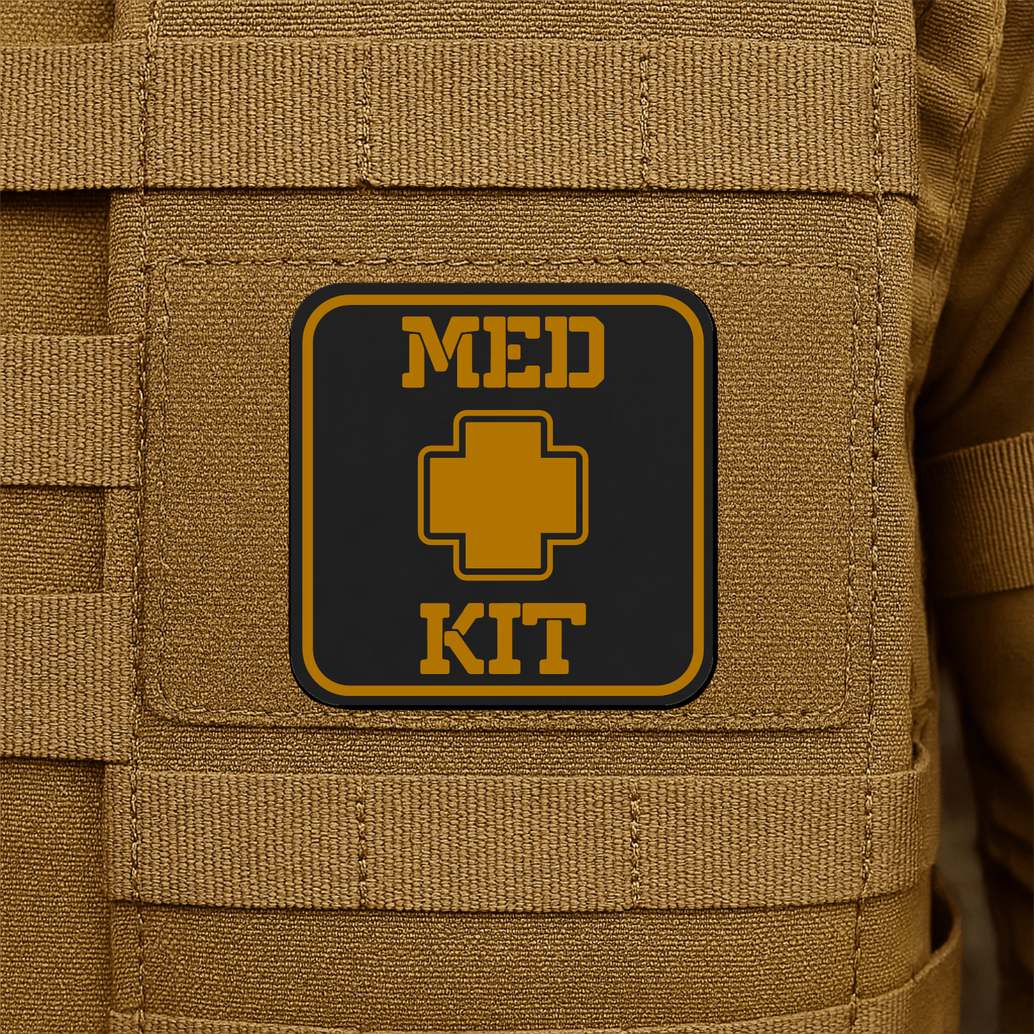MED KIT IFAK Pouch Identification Patch 2"x2" Hook & Loop | Made in USA - LoneStar Adhesive