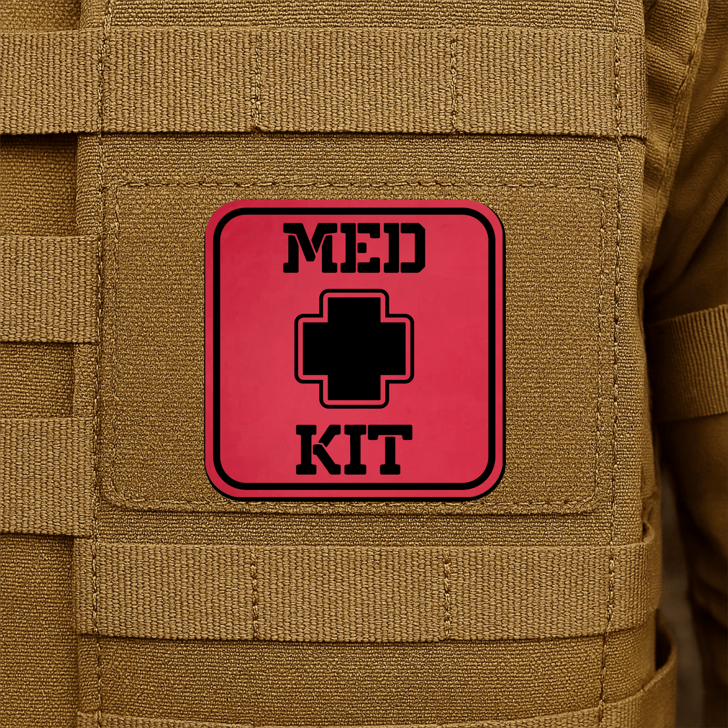 MED KIT IFAK Pouch Identification Patch 2"x2" Hook & Loop | Made in USA - LoneStar Adhesive