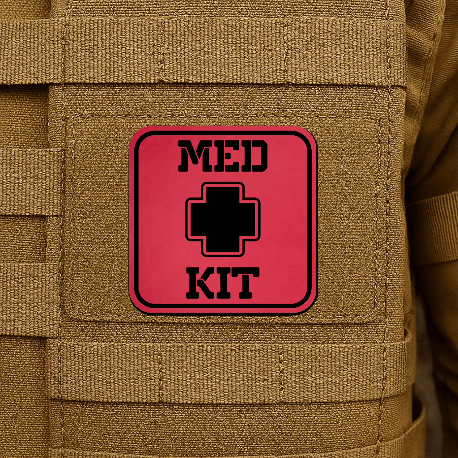 MED KIT IFAK Pouch Identification Patch 2"x2" Hook & Loop | Made in USA - LoneStar Adhesive